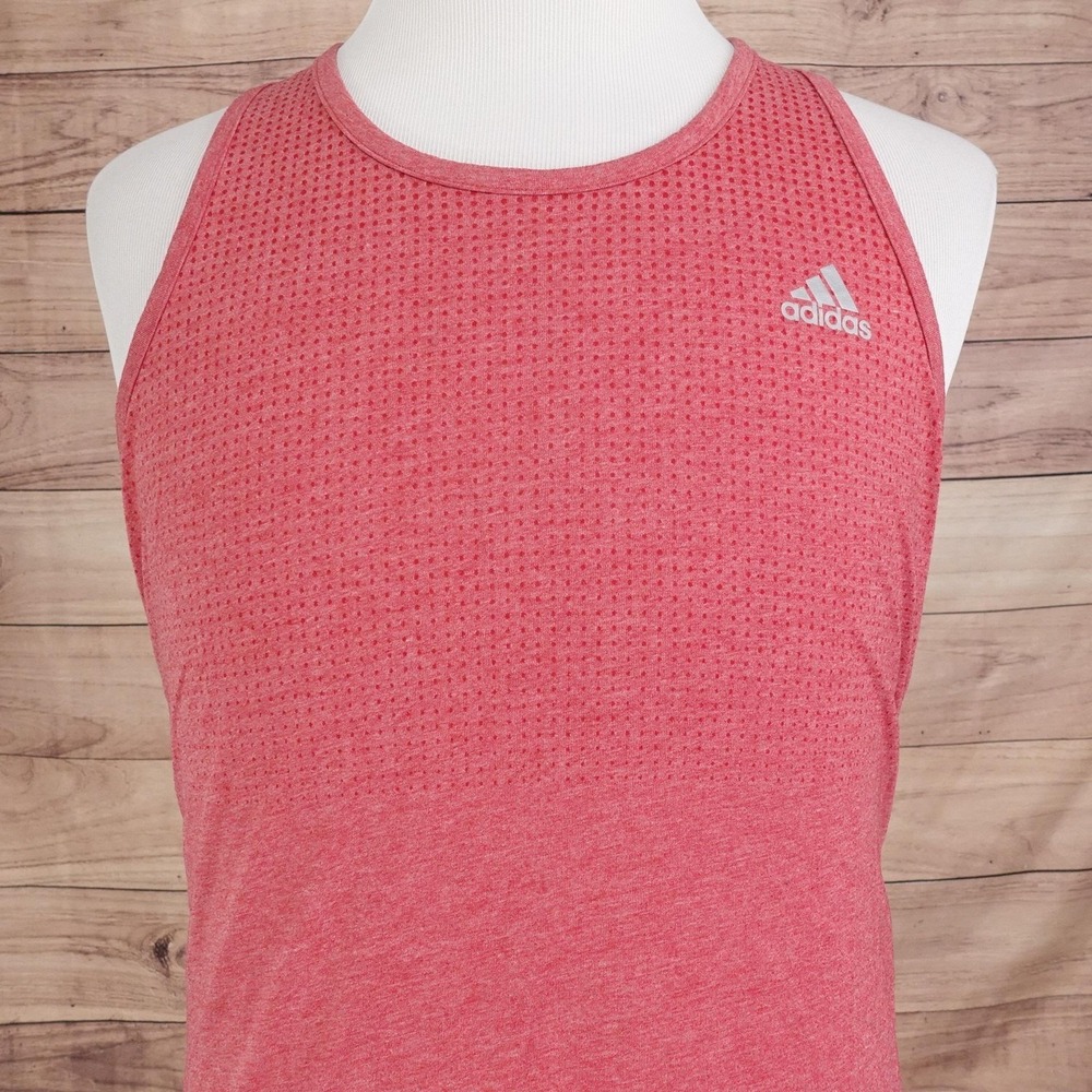 adidas Men's Red Mesh Performance Tank Top